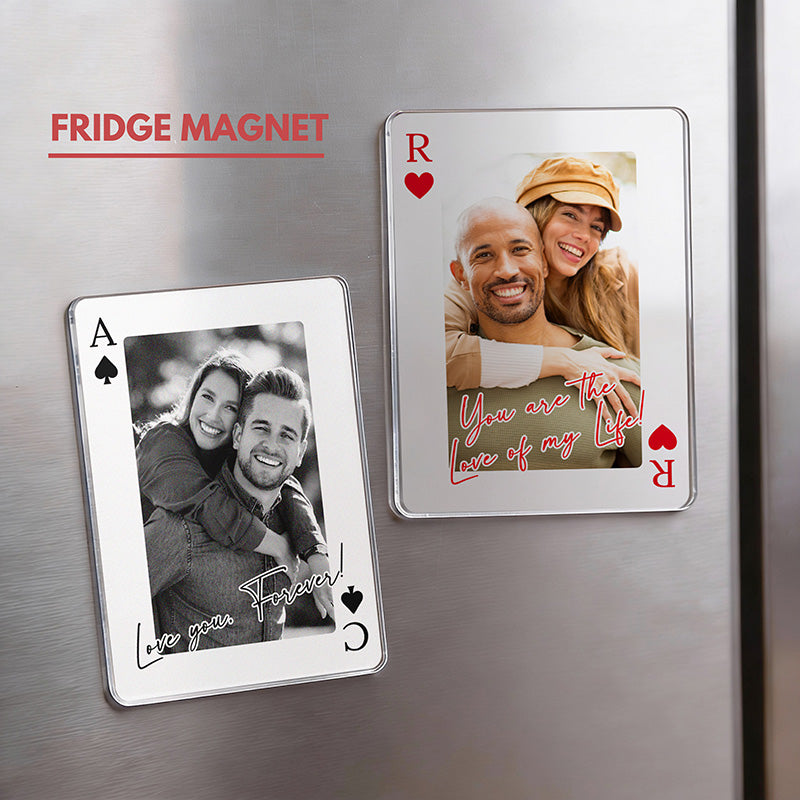 Personalized Couple Photo Car Visor Clip and Fridge Magnet