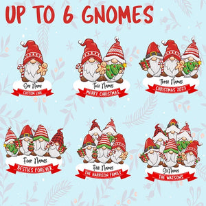 Personalized Family Gnome Cut Out Christmas Ornaments - GiftShire