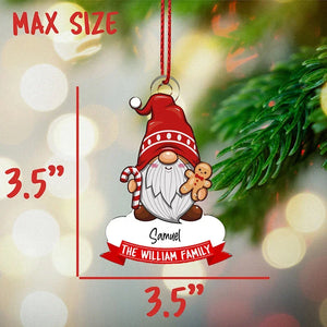 Personalized Family Gnome Cut Out Christmas Ornaments - GiftShire