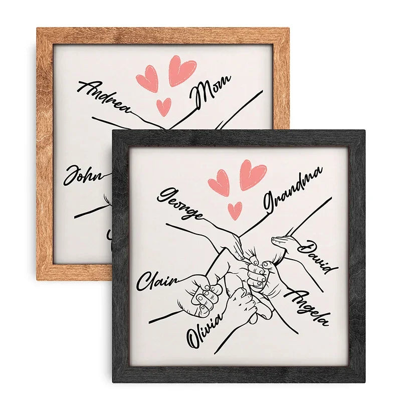 Personalized Gifts for Mom – Mother & Kids Hands Drawing – Custom Mom Sign