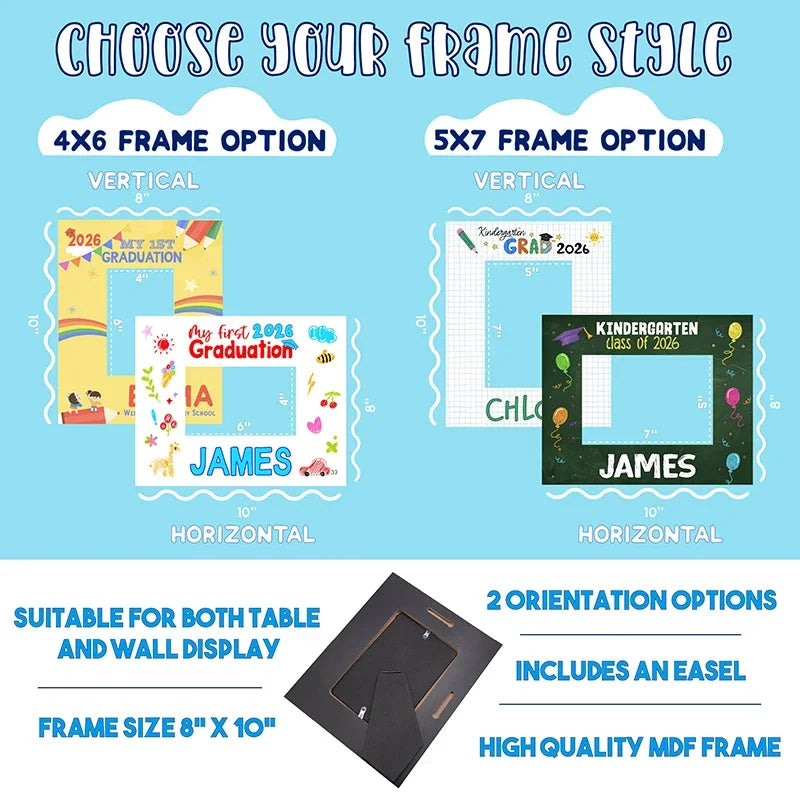 Personalized Kindergarten 1st Graduation Picture Frame
