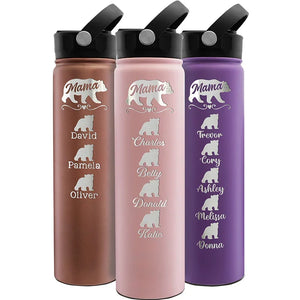 Personalized Mama Bear Water Bottle - GiftShire