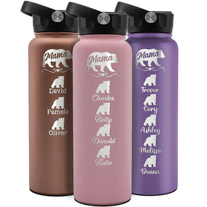 Personalized Mama Bear Water Bottle - GiftShire