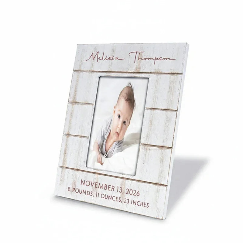 Personalized Newborn Baby Picture Frames with Birth Info