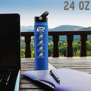 Personalized Papa Bear Water Bottle - GiftShire