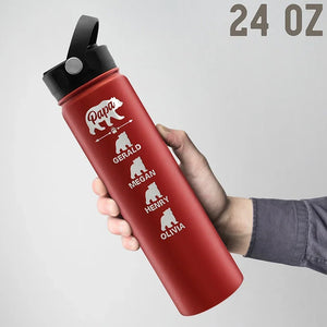 Personalized Papa Bear Water Bottle - GiftShire