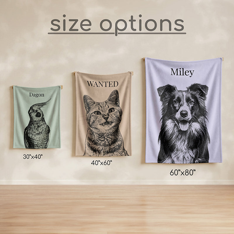 Personalized Pet Photo Blanket with Name
