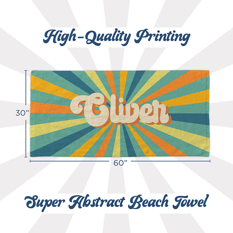 Personalized Retro Beach Towel for Summer - 16 Custom Designs