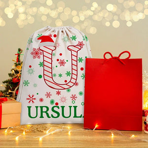 Personalized Santa Sack with Custom Initial and Name - GiftShire