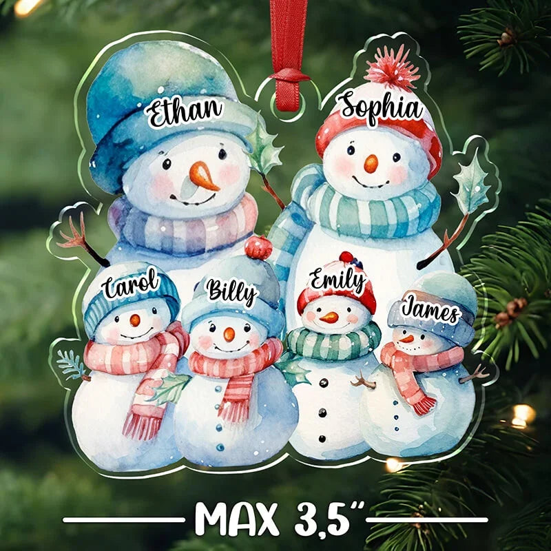 Personalized Snowman Family Ornament