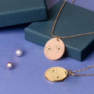 Personalized State To State Necklace For Couples - GiftShire