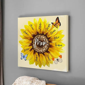 Personalized Sunflower Shape Canvas Sign - GiftShire