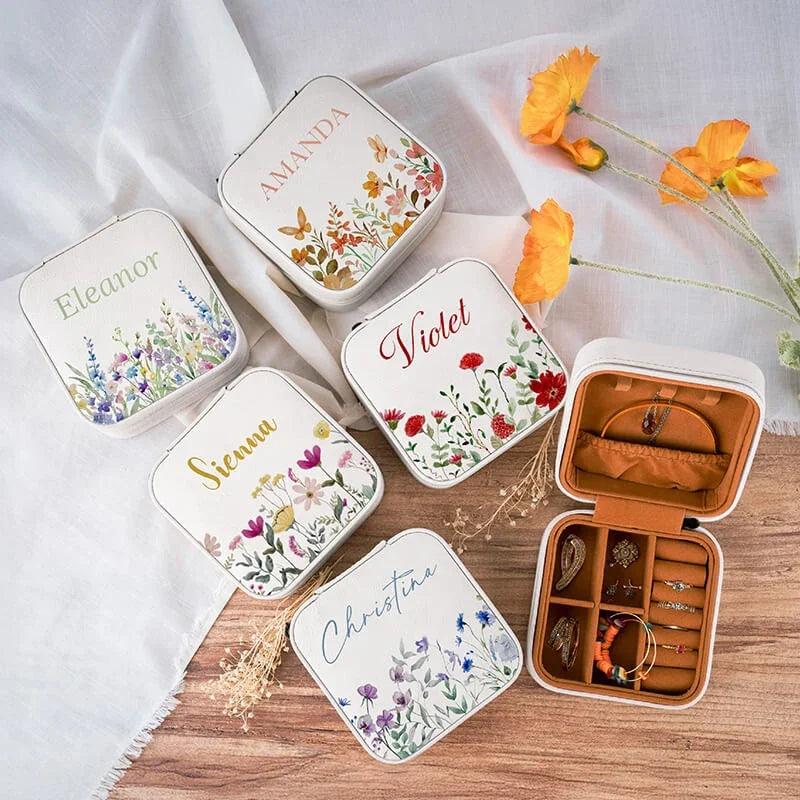 Personalized Valentine's Day Travel Jewelry Box for Her