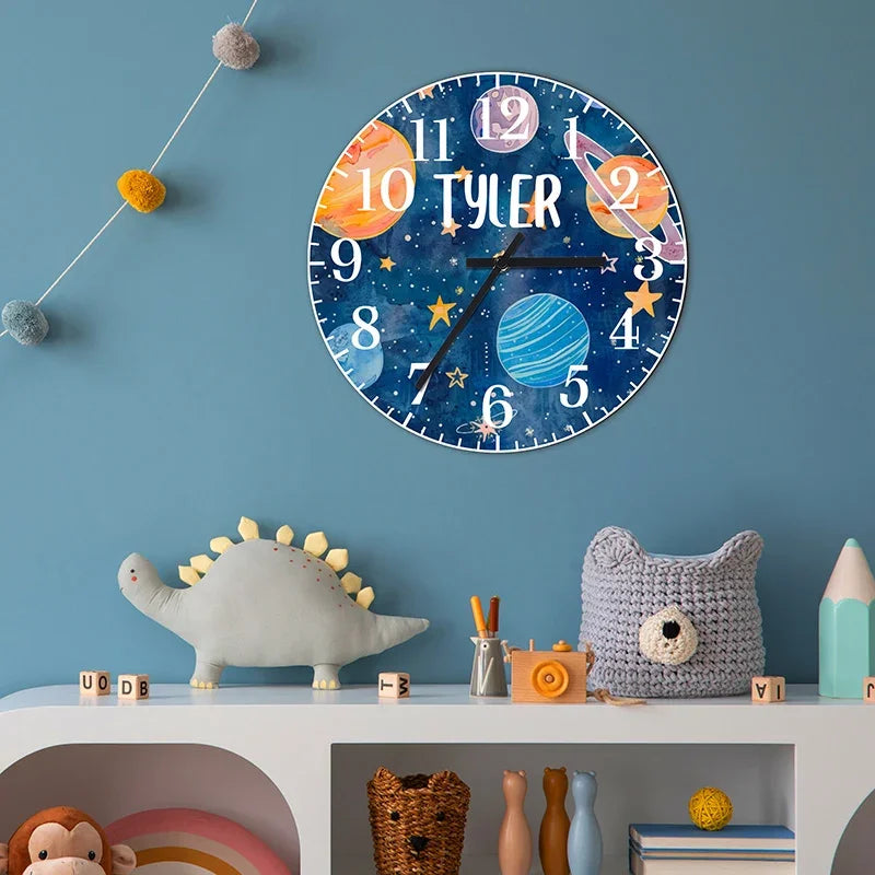 Personalized Wall Clock for Kids Room