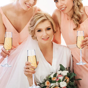 Personalized Wedding Champagne Flute Set for Bridal Party - GiftShire