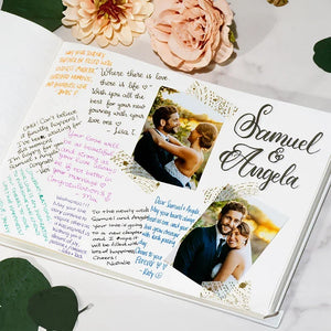 Personalized Wedding Guest Book, No Lines, 70 Blank Sheets - GiftShire