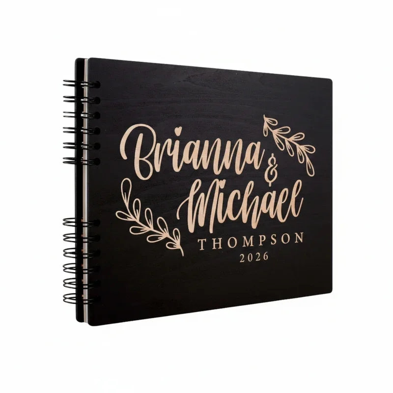 Couple's First Chapter Guestbook - Engraved Wedding Keepsake