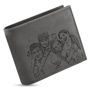 Photo Engraved Leatherette Wallet - GiftShire