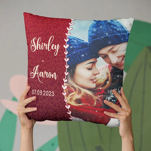 Photo on Custom Pillowcase with couple names - GiftShire
