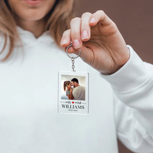 Photo on Keychain with Couples Personalized Names - GiftShire