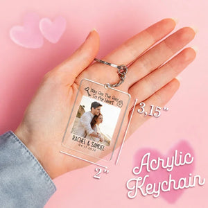 Photo on Keychain with Couples Personalized Names - GiftShire