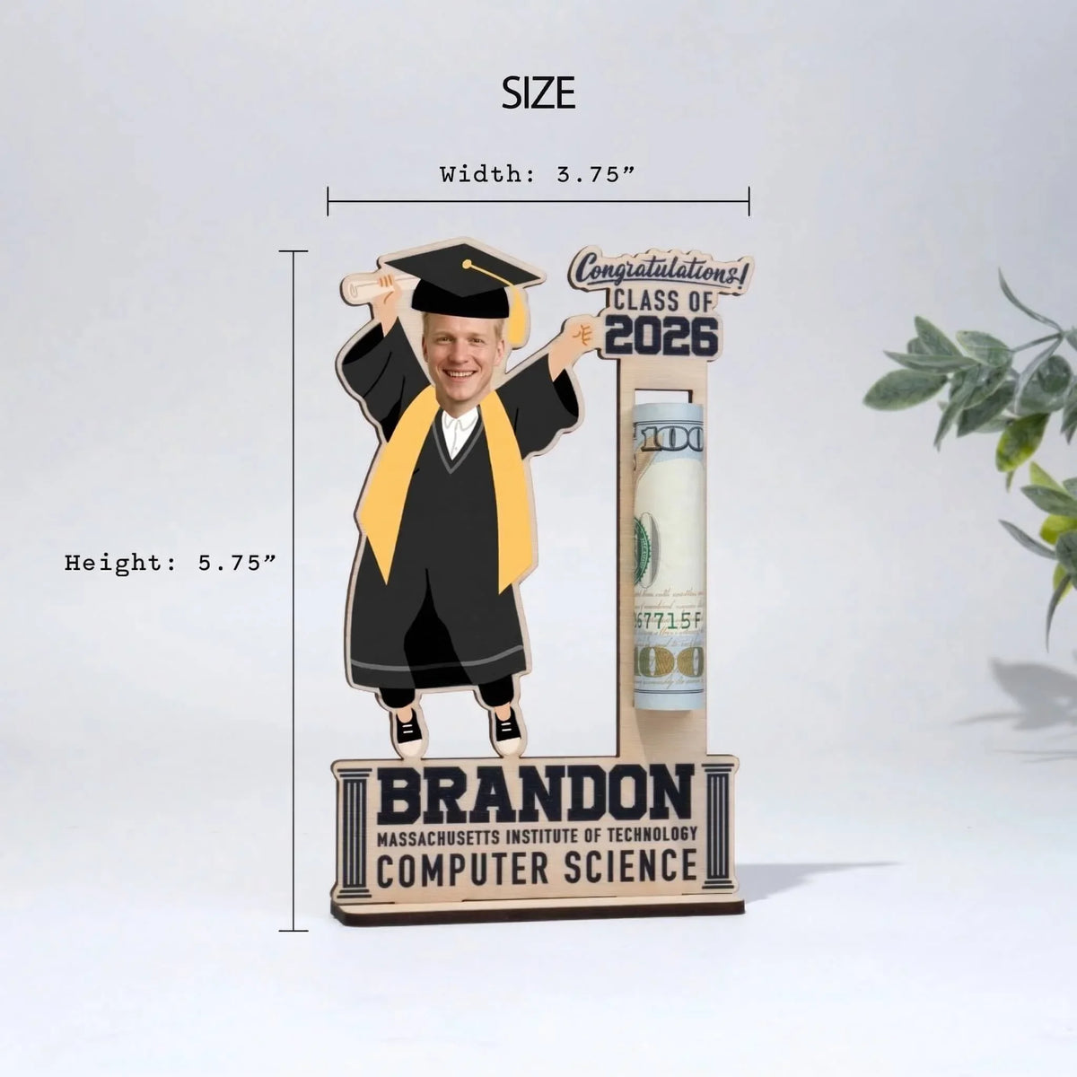Roll Money Holder for Graduation - Personalized with Photo