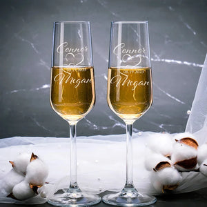 Romantic Matching Champagne Flutes for Couples - GiftShire