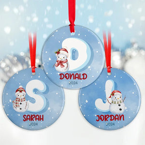 Snow White Initial Ornament with Custom Name - GiftShire