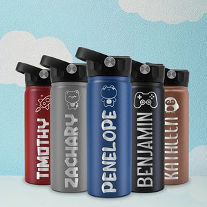 Stainless Steel Personalized Water Bottle for School Kids - GiftShire