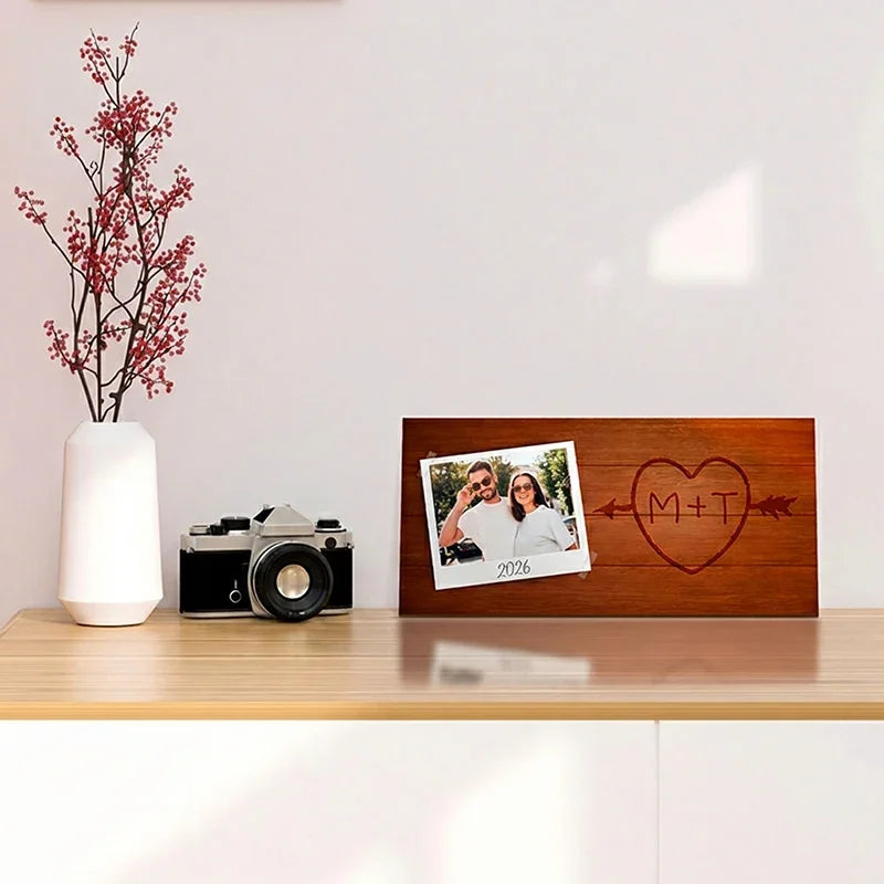 Valentine's Personalized Wooden Photo Sign for Wall