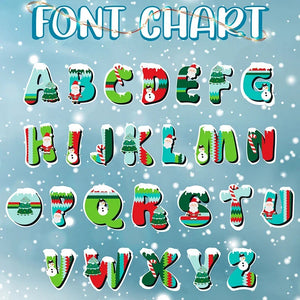 Winter Themed Christmas Stocking with Name and Monogram - GiftShire