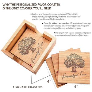 Personalized Coaster Set - Engraved Coaster Set, Gift for Couple - GiftShire
