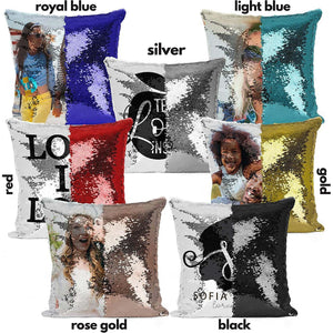 Personalized Sequin Photo Pillow Case with Custom Colors - GiftShire