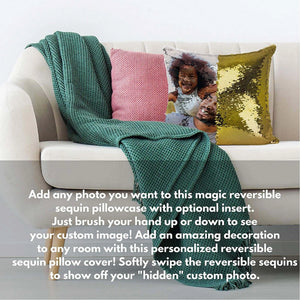 Personalized Sequin Photo Pillow Case with Custom Colors - GiftShire