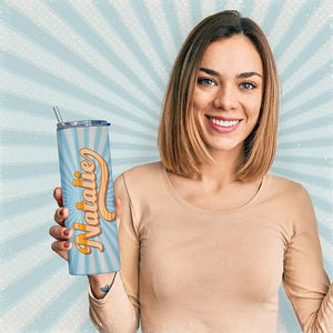Personalized Retro Tumbler with Groovy Font - GiftShire