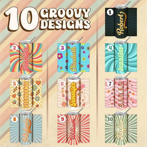 Personalized Retro Tumbler with Groovy Font - GiftShire