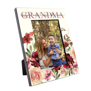 Personalized Grandma Floral Picture Frame, Grandma Christmas Gifts - GiftShire