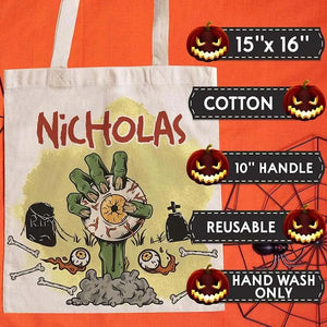 Halloween Tote Bag for Kids, Personalized Trick or Treat Tote Bag - GiftShire