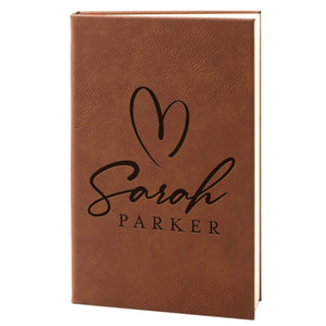 Custom Leather Notebook - Hearted Design Notebook, Gift for Her - GiftShire