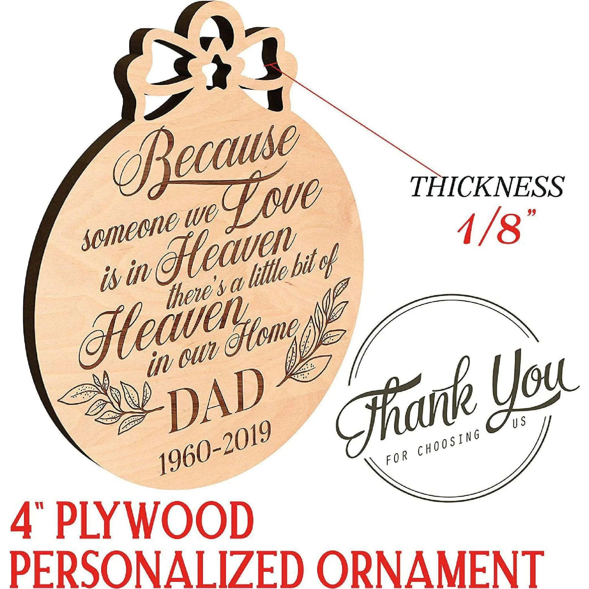 Dad Memorial Christmas Ornament - In Loving Memory - GiftShire