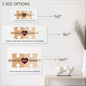 Personalized Couple Puzzle Sign, Christmas Gift for Wife, Husband - GiftShire