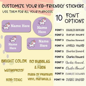 Personalized Daycare Labels for Kids, Custom Name Stickers Kids Labels - GiftShire