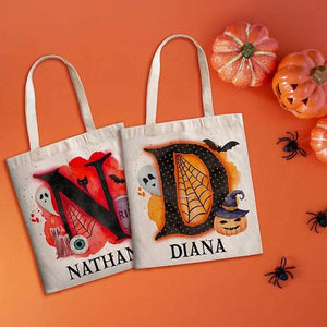 Personalized Halloween Tote Bag for Kids, Custom Trick or Treat Bag - GiftShire