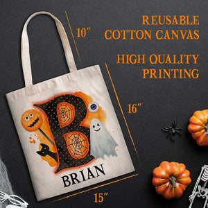Personalized Halloween Tote Bag for Kids, Custom Trick or Treat Bag - GiftShire