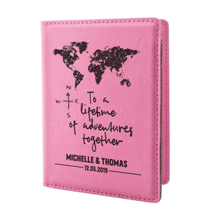 Personalized Passport Holder - Custom Leather Passsport - Gift for Couple - GiftShire