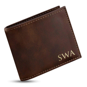 Personalized Leather Wallet, Custom Initial Wallet, Gift for Men - GiftShire