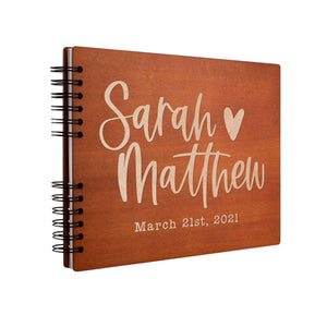 Personalized Wedding Guest Book- Custom Hearted - Name Design Guest Book - GiftShire