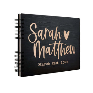 Personalized Wedding Guest Book- Custom Hearted - Name Design Guest Book - GiftShire