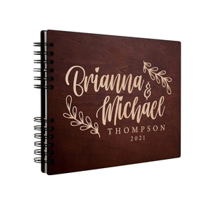 Personalized Wedding Guest Book - Custom Floral Design, Gift for Couple - GiftShire