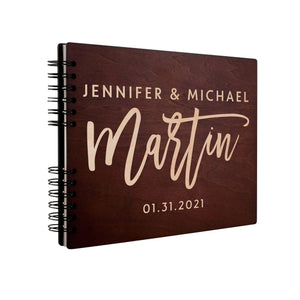 Personalized Wooden Guest Book - Custom Wedding Guest Book, Wedding Gift - GiftShire